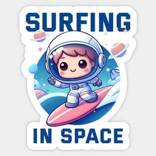 Surfing in Space - Astronaut Sticker